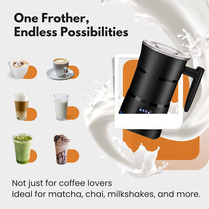 CremaLux™ 4-in-1 Smart Milk Frother— Café-Quality Foam at Home