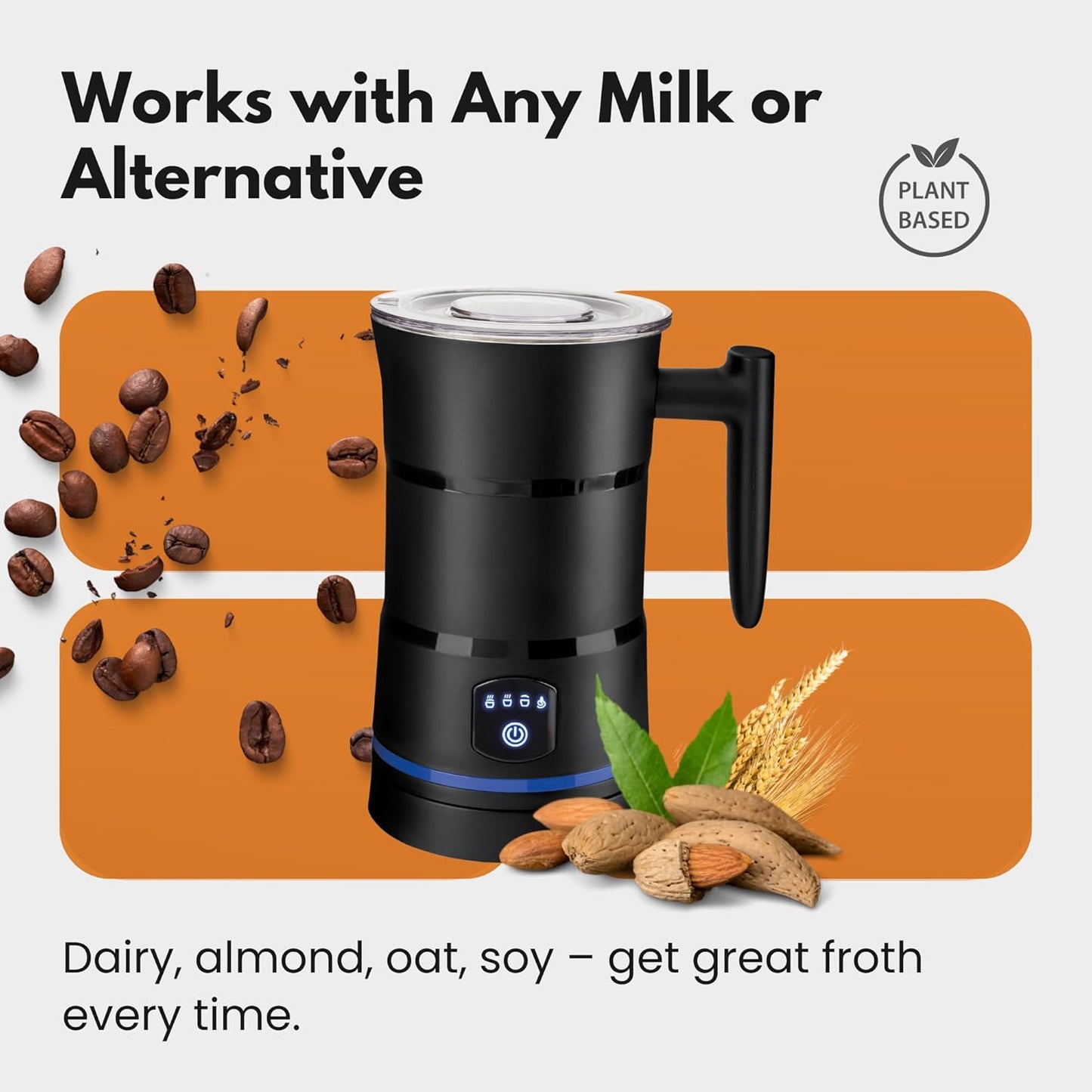 CremaLux™ 4-in-1 Smart Milk Frother— Café-Quality Foam at Home